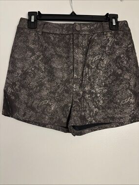 Women’s Metallic Charcoal Patterned Jean Shorts